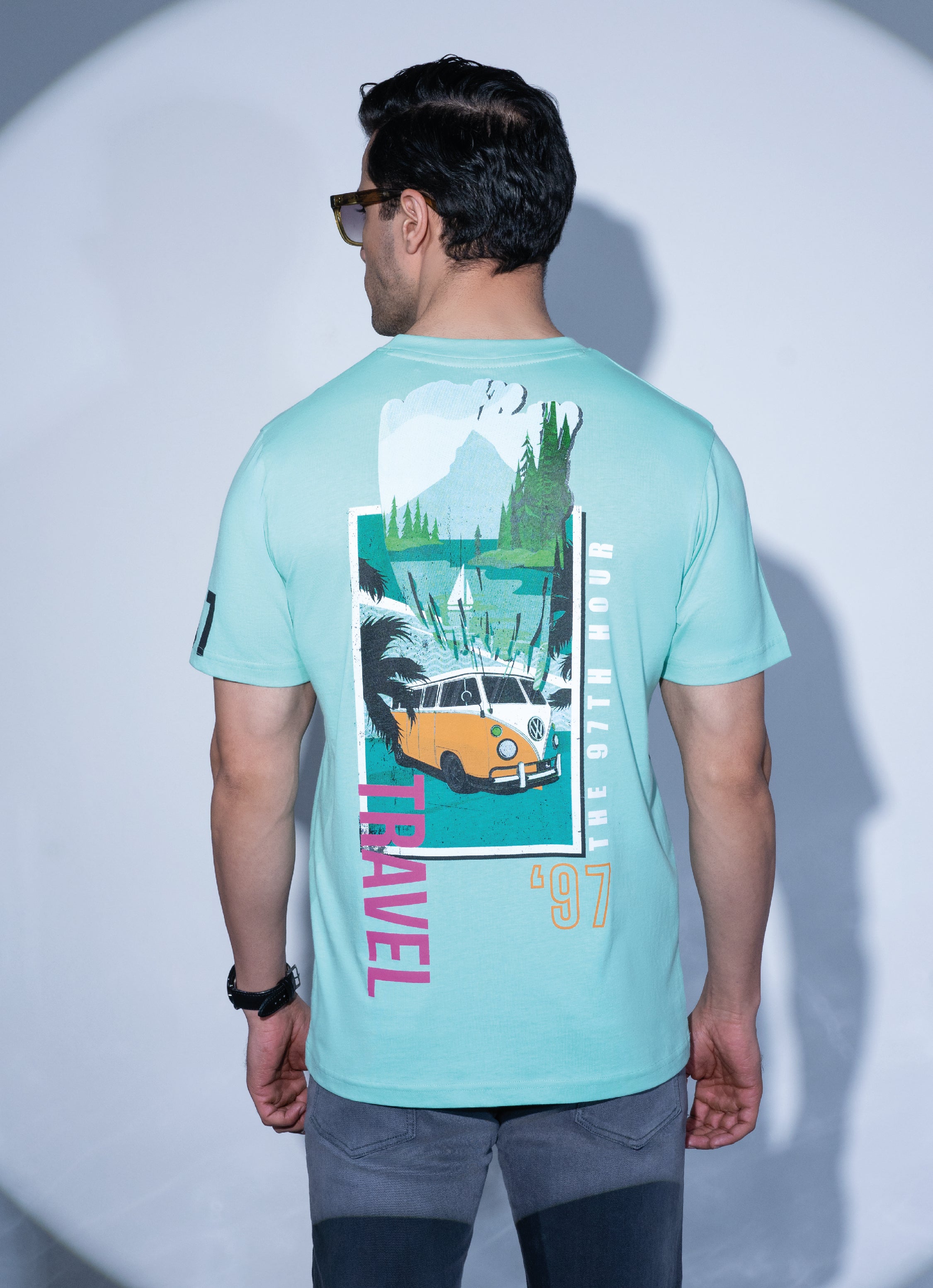 Buy The 97thhour Blue Summer Travel T-shirt Back Look