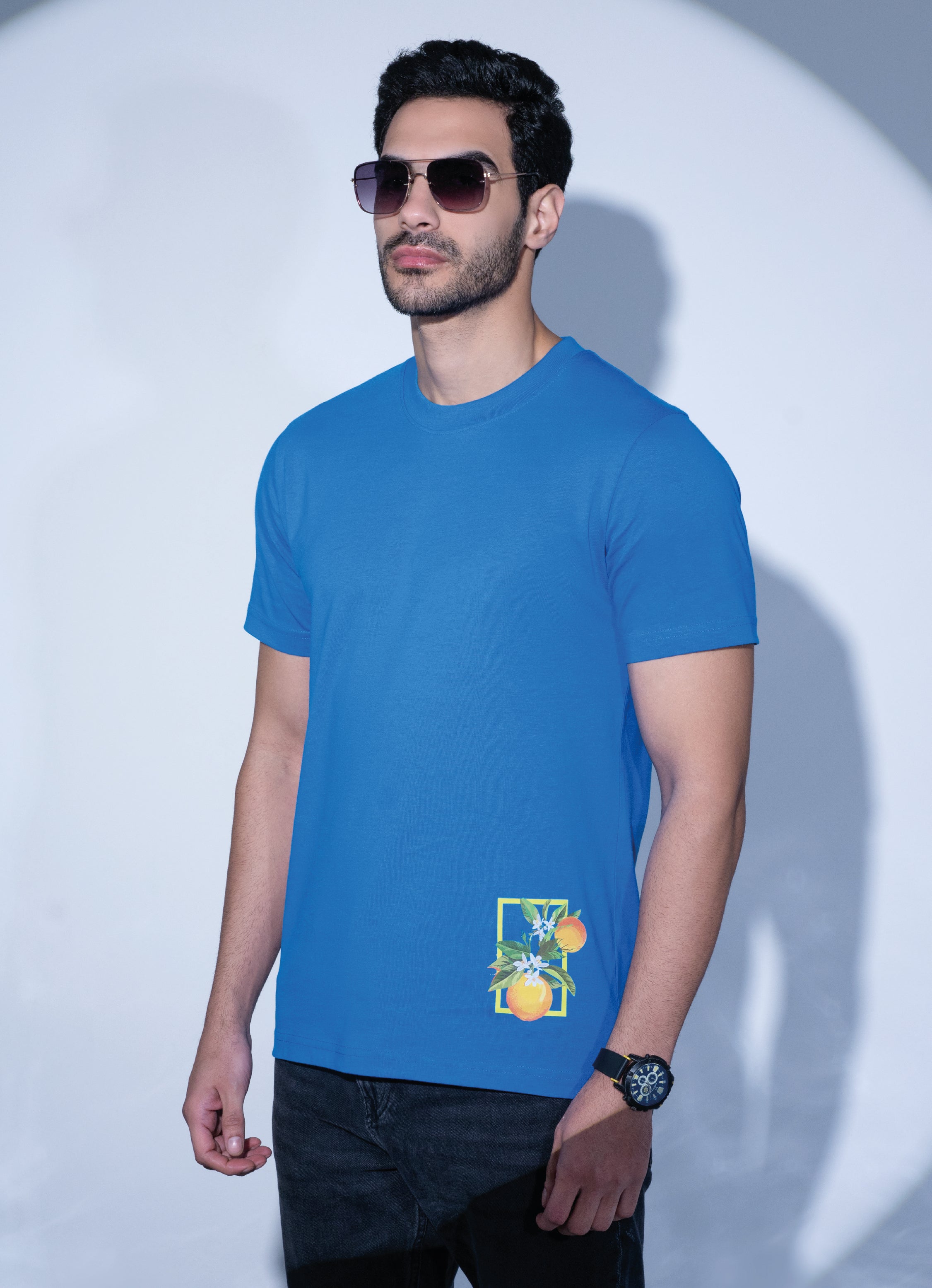 Buy Tangy Orange T-shirt - Blue - The 97thhour