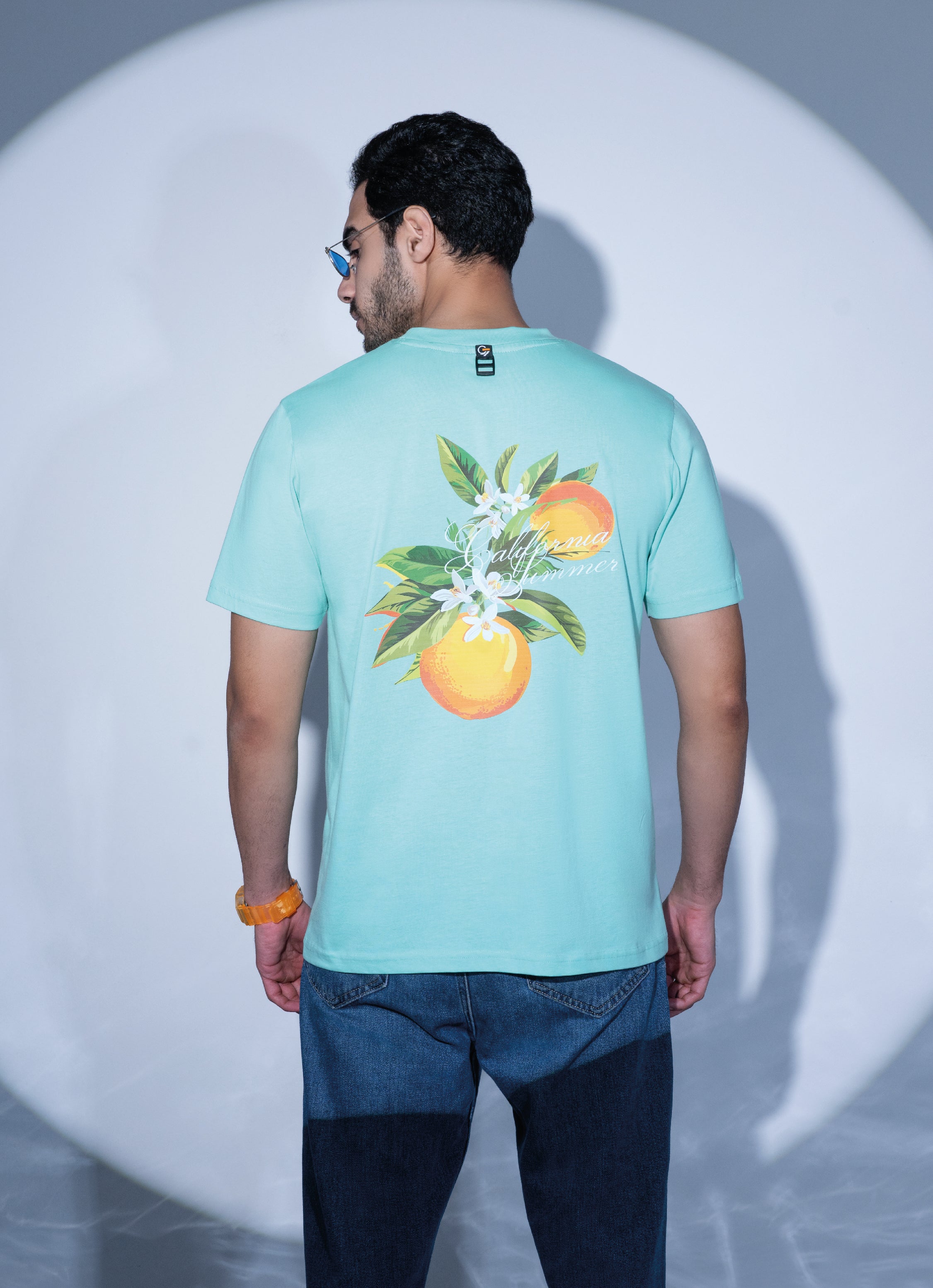 Buy The 97th Hour Tangy Orange T-shirt - Lucite Green Back Look