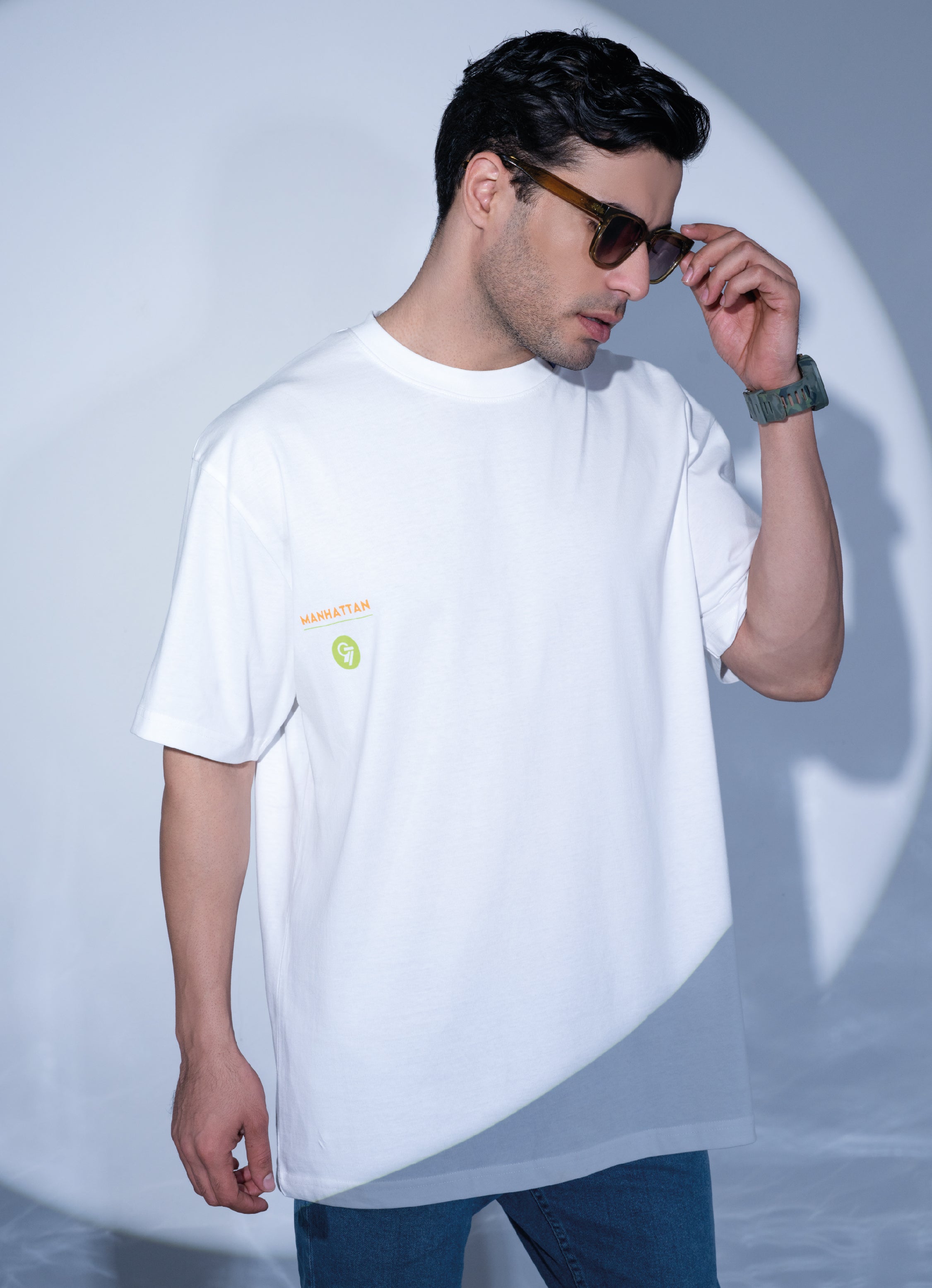 Buy Manhattan Graphic Oversized T-shirt - White from The 97thhour